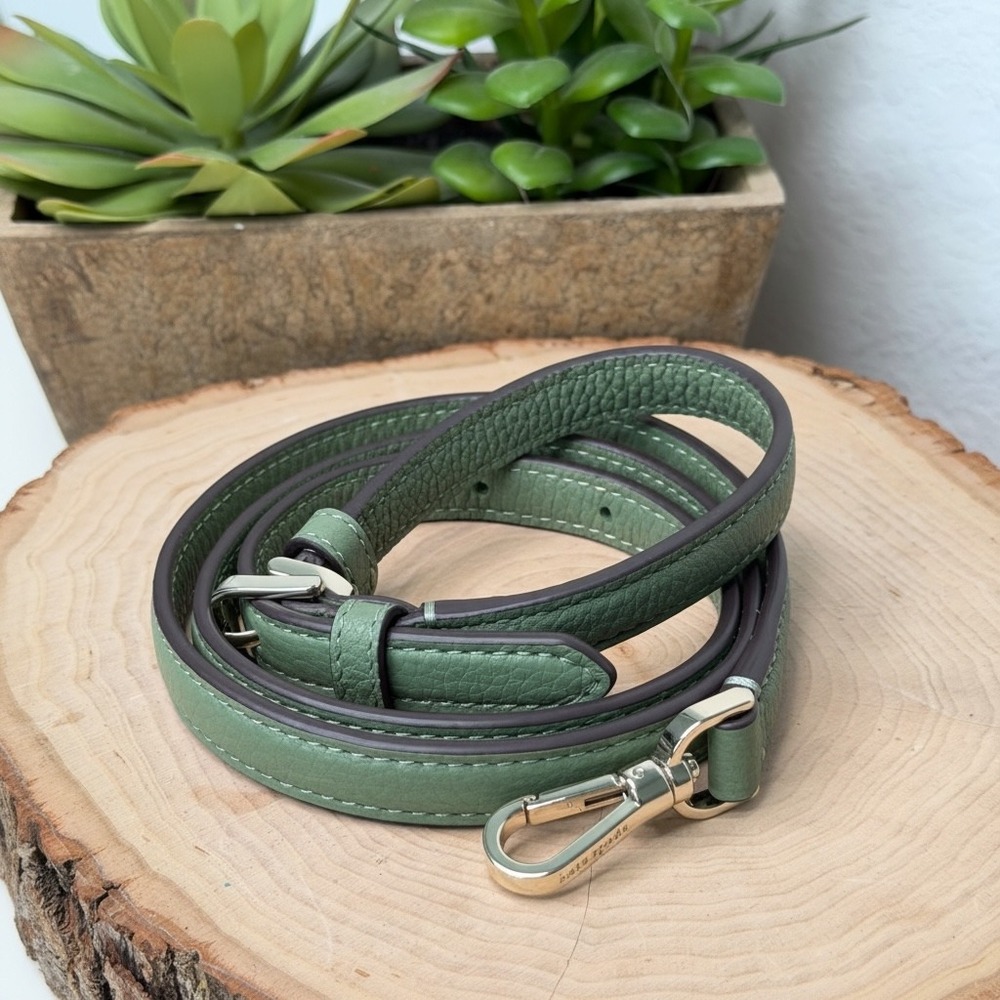 Kate Spade Crossbody Strap Women Green Leather Adjustable Replacement Gold OS